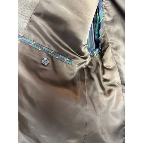 VAN HEUSEN light brown 100% wool mens classic career jacket blazer size 42S - Picture 9 of 12